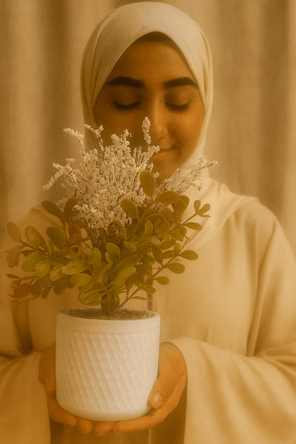 Artificial Potted Plant with Leaves