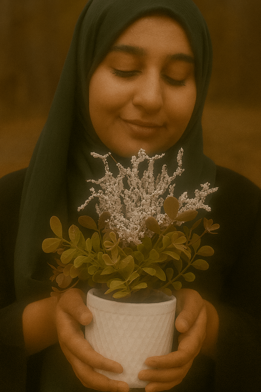 Artificial Potted Plant with Leaves